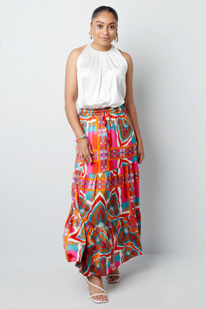 Maxi skirt happy print - green/purple h5 Picture6